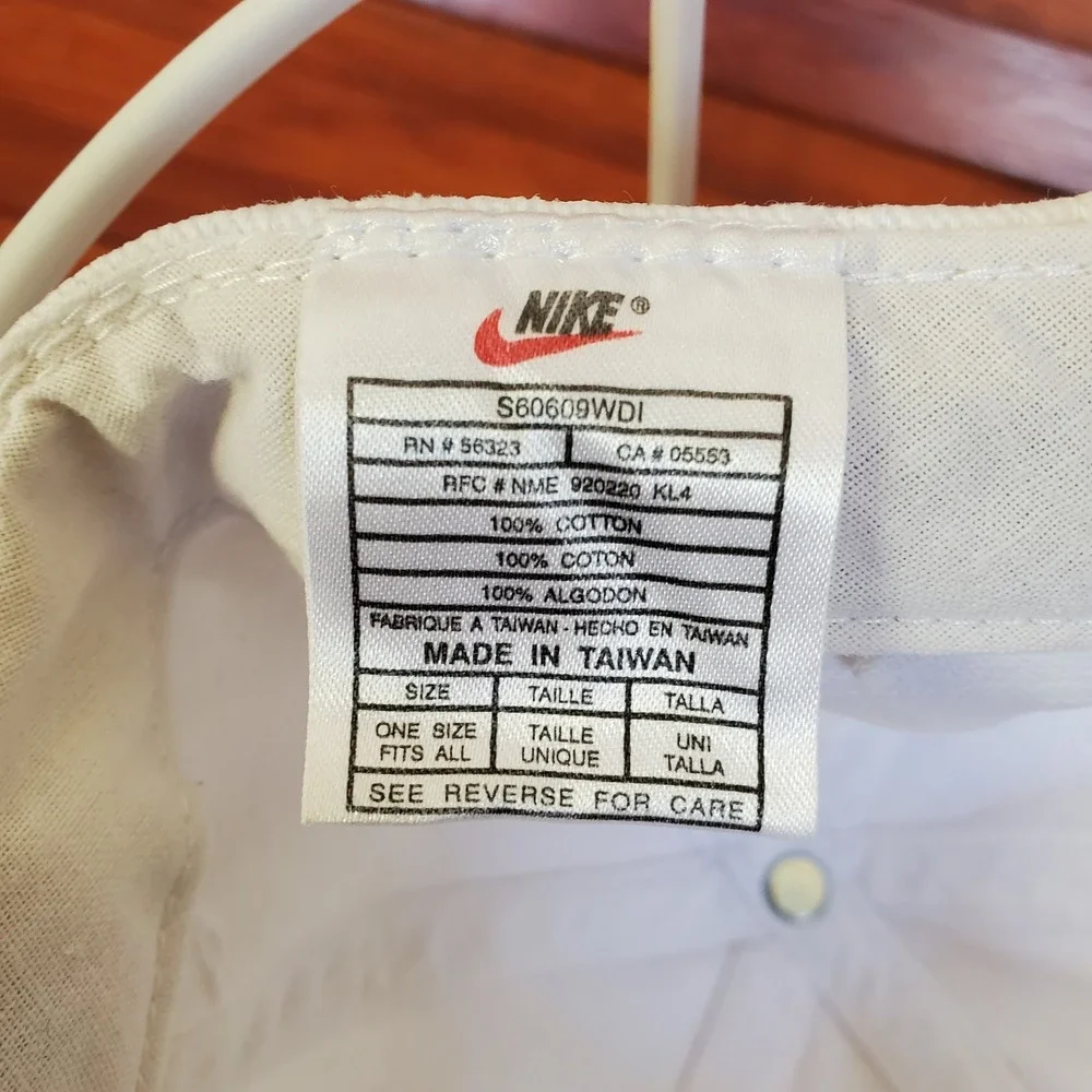 Vintage 90s Nike Tennis Hat Cap Adult Strapback White Embroidered Logo‎ Rare